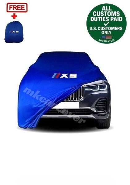 Blue Car Cover For Bmw X5 Class Dust Proof Windproof  Combing Indoor Car Cover