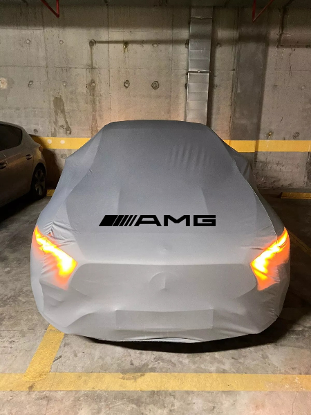 For Mercedes AMG Car Cover Grey Dustproof Windproof Comb Interior