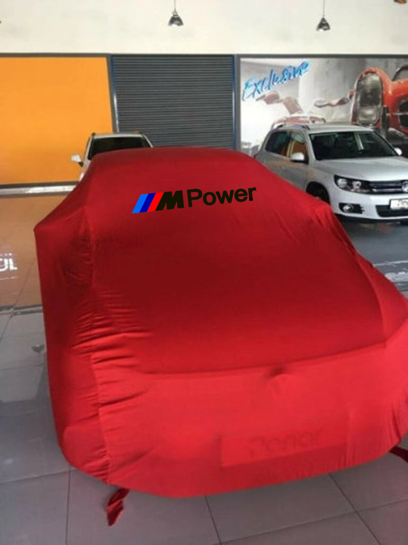 For BMW M Power Red Car Cover Class Dust Proof Windproof  Combing Indoor Cover