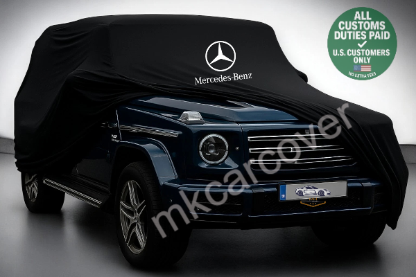 Black Car Cover For Mercedes-Benz G Class SUV Dust Proof Windproof Combing Cover
