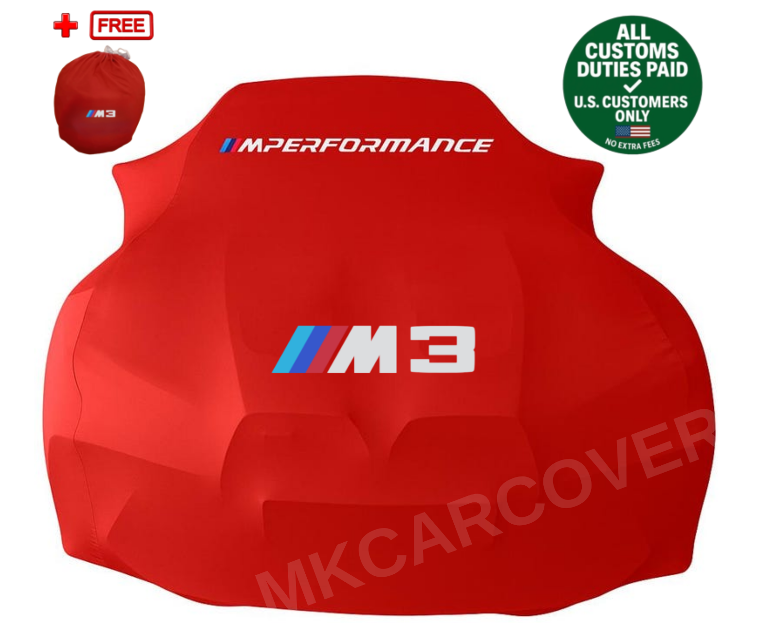 Red Car Cover For BMW M3 Class Dust Proof Windproof  Combing Car Cover Indoor