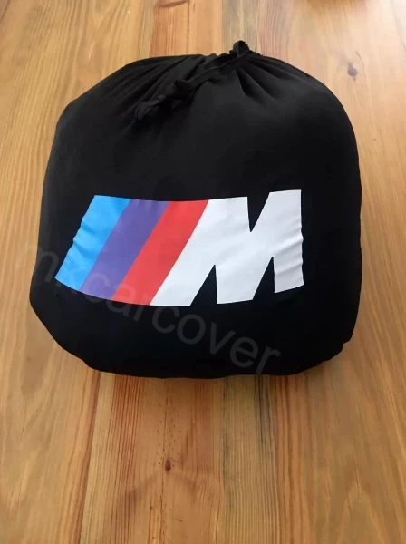 Black Car Cover For BMW M Performance Class Dust Proof Windproof Combing Indoor