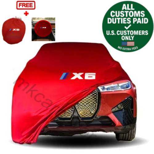 Red Car Cover For BMW X6 Class Dust Proof Windproof  Combing Cover Indoor Car