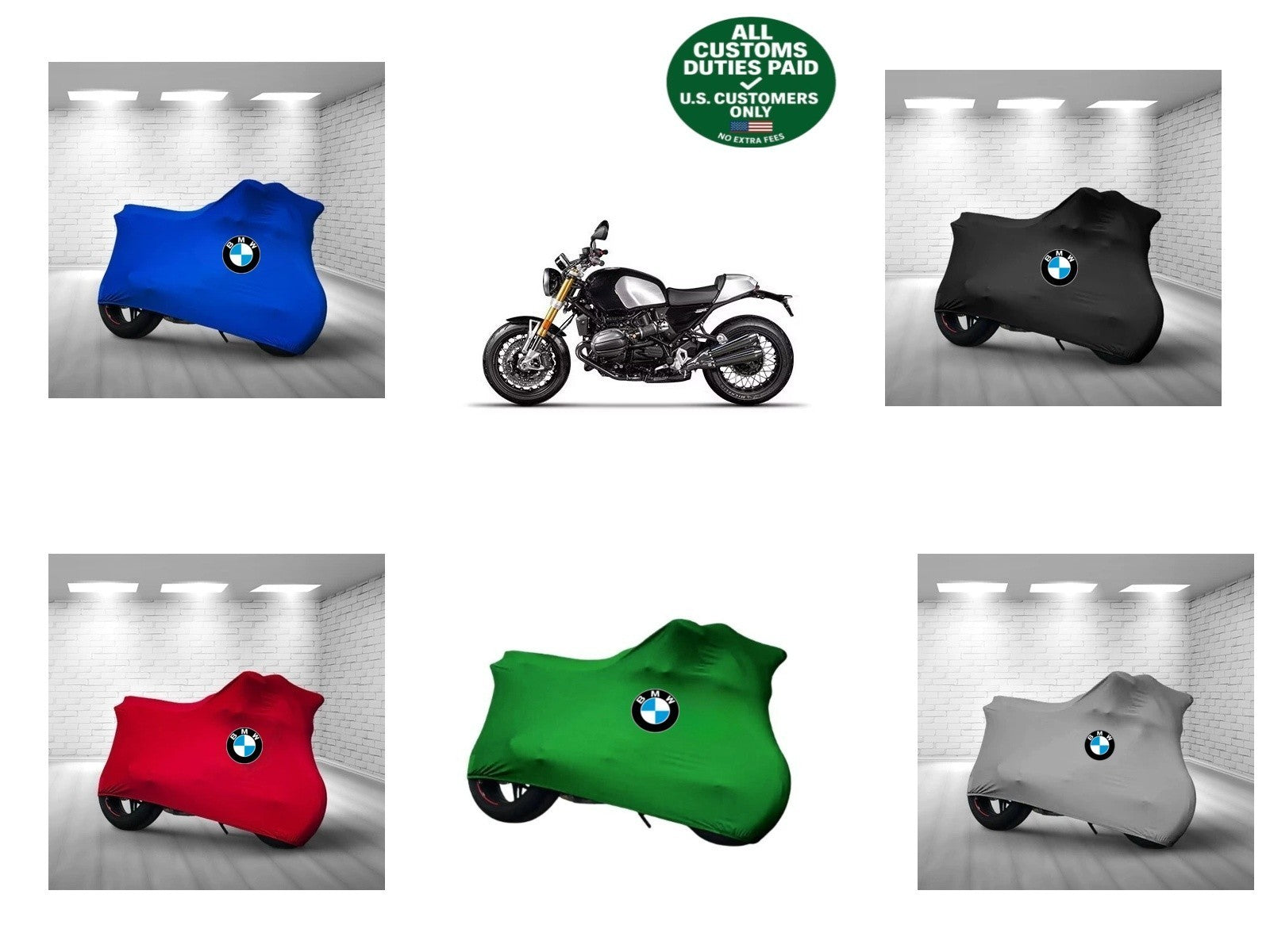 For BMW R 12 nine T Combed Cotton Motorcycle Cover Custom Fit Soft Elastic