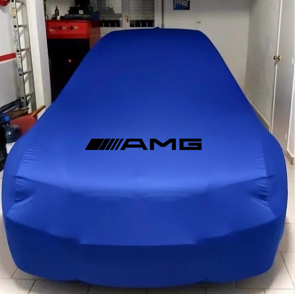 For Mercedes AMG Blue Car Cover Class Dust Proof Windproof  Combing Car Cover