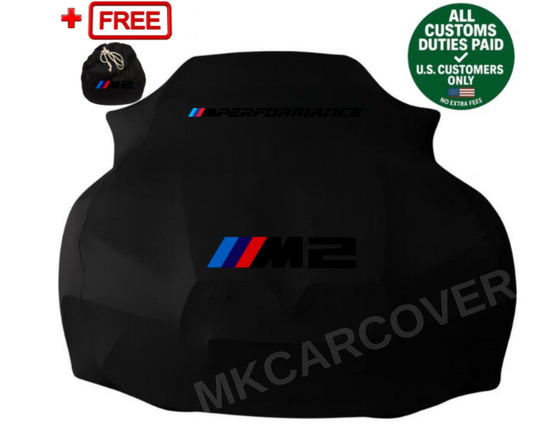Black Car Cover For BMW M2 Class Dust Proof Windproof  Combing Soft Indoor Cover