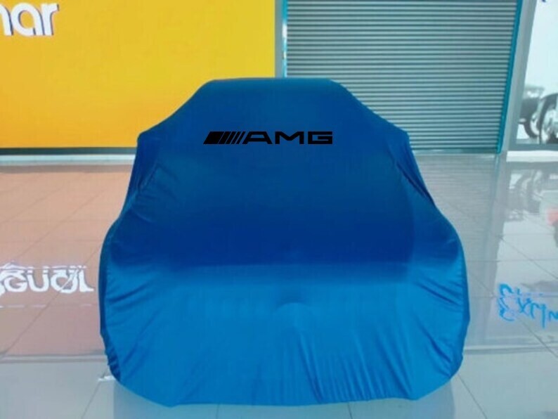 For Mercedes AMG Blue Car Cover Class Dust Proof Windproof  Combing Indoor Car