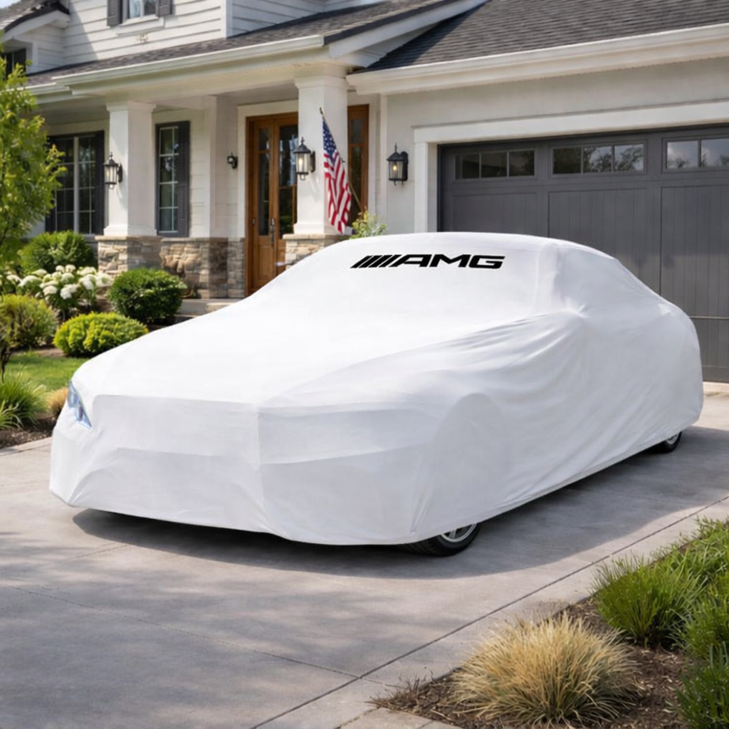 Premium White Car Cover  For Mercedes AMG Class Dustproof  Indoor Car Cover
