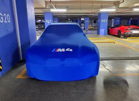 For Bmw M4 Car Cover Blue Class Dust Proof Windproof  Combing Car Blue Indoor