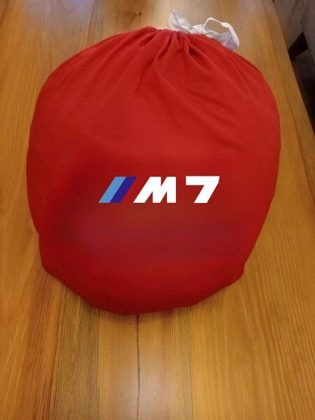 Red Car Cover  For BMW M7 Class Dust Proof Windproof  Combing Car Cover Indoor