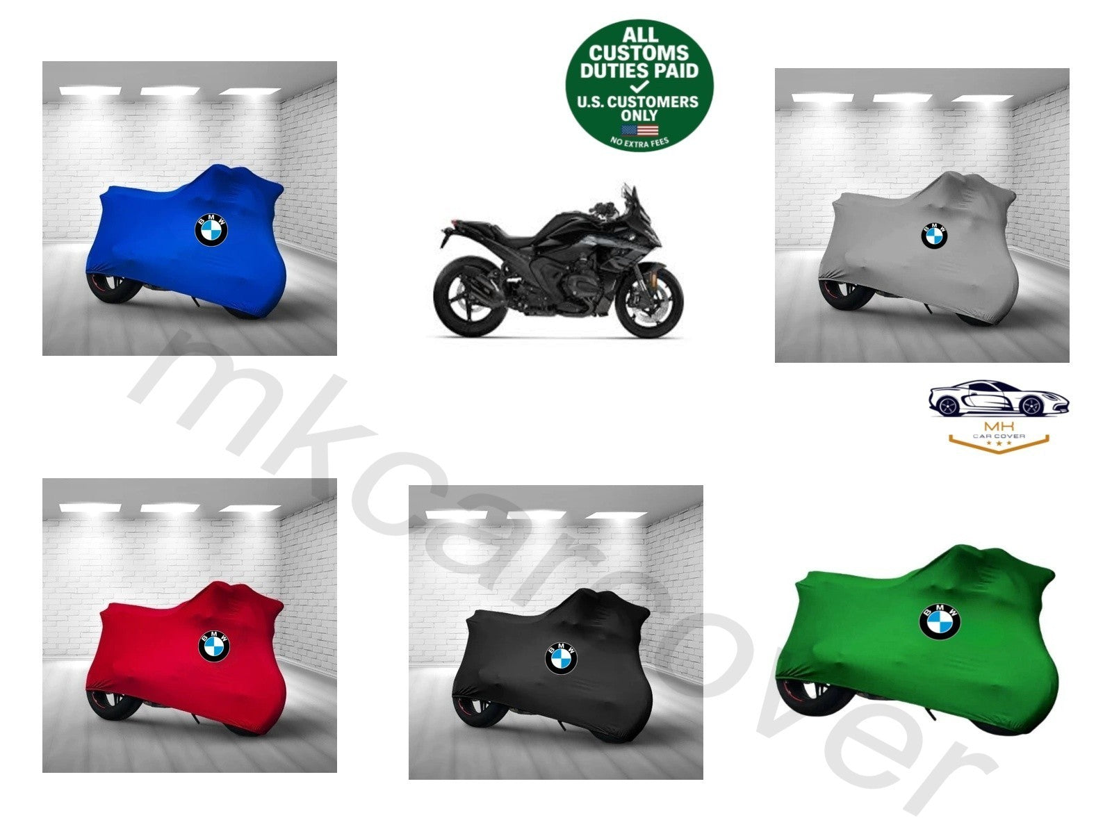 For BMW R1300 RS Combed Cotton Motorcycle Cover Custom Fit Soft Elastic Indoor