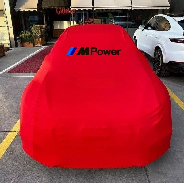 For BMW M Power Red Car Cover Class Dust Proof Windproof  Combing Indoor Cover