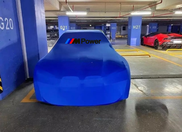 For Bmw M Power Car Cover Class Dust Proof Windproof  Combing Car Cover Blue