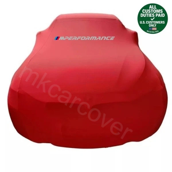 Red Car Cover For Bmw M Performance Class Dust Proof Windproof Combing Car Cover
