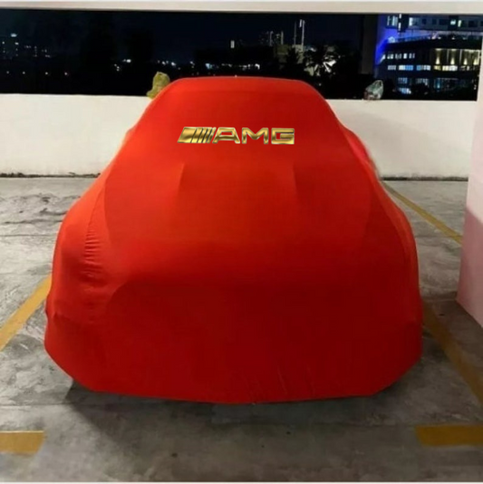 Gold Car Cover For Mercedes-Benz AMG Red Class Dust Proof Windproof  Combing