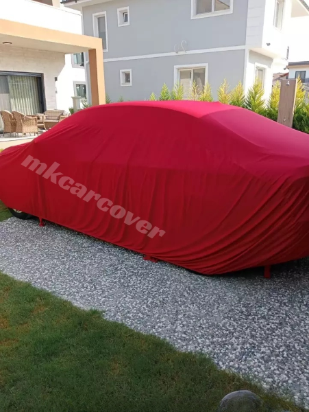 Red Car Cover For BMW M3 Class Dust Proof Windproof  Combing Indoor Car Cover