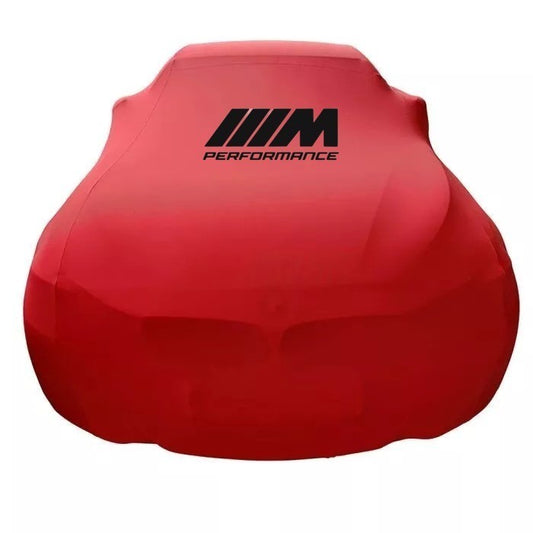 Red Car Cover For BMW M Performance Class Dust Proof Windproof Combing Car Cover