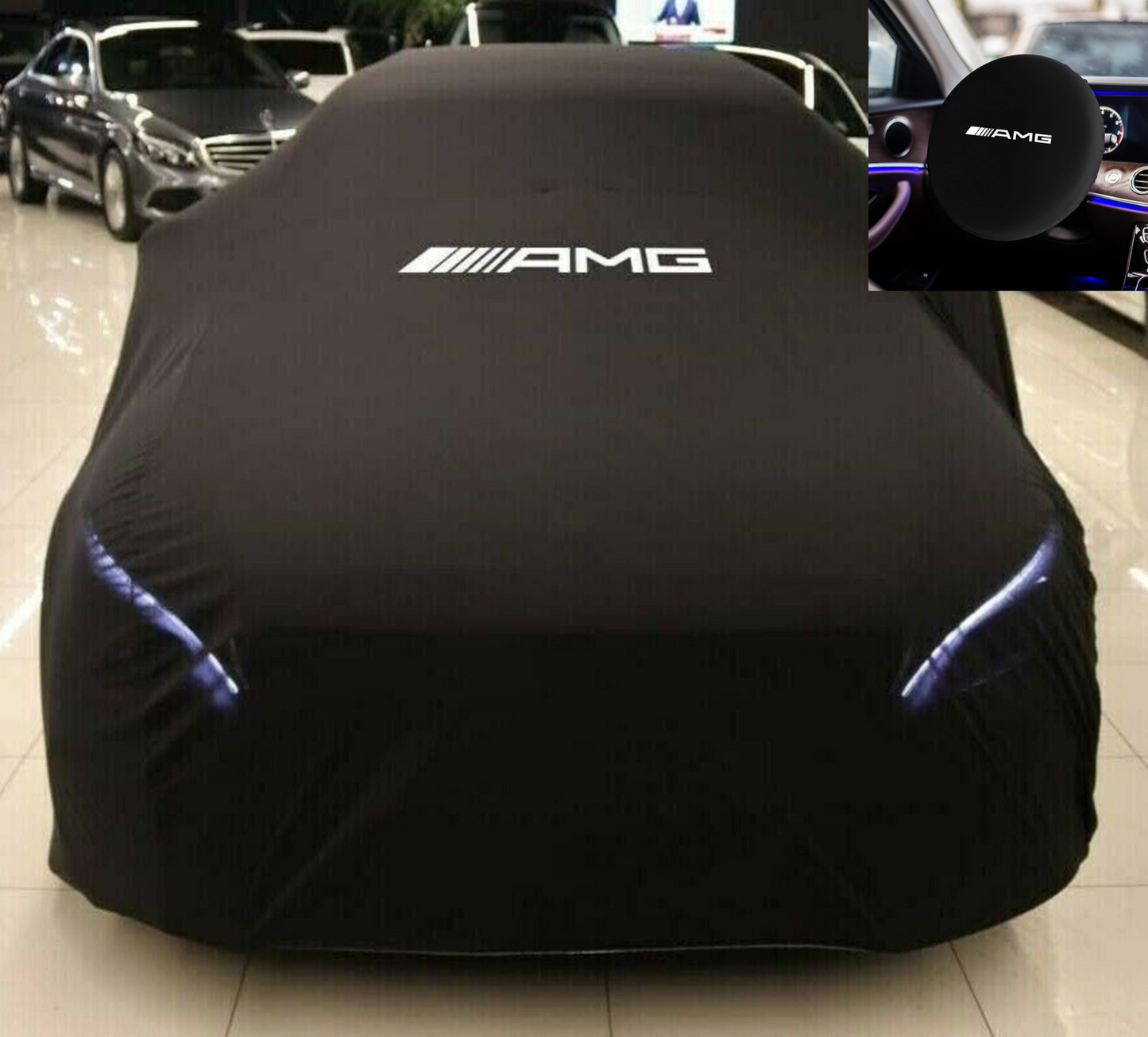 For Mercedes AMG Car Cover+ Car Steering Wheel Sunshield Cover Class Dust Proof