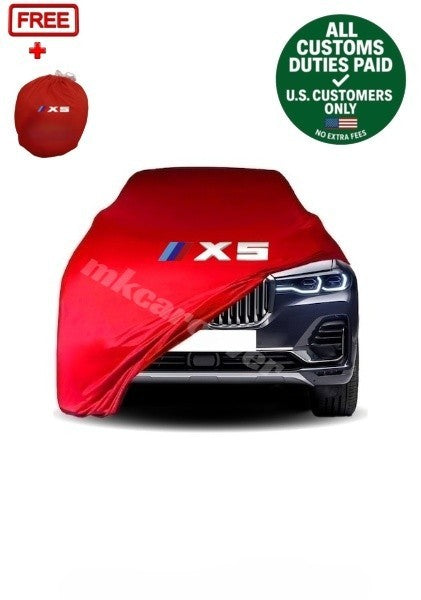 Red Car Cover For BMW X5 Class Dust Proof Windproof  Combing Cover Indoor Car