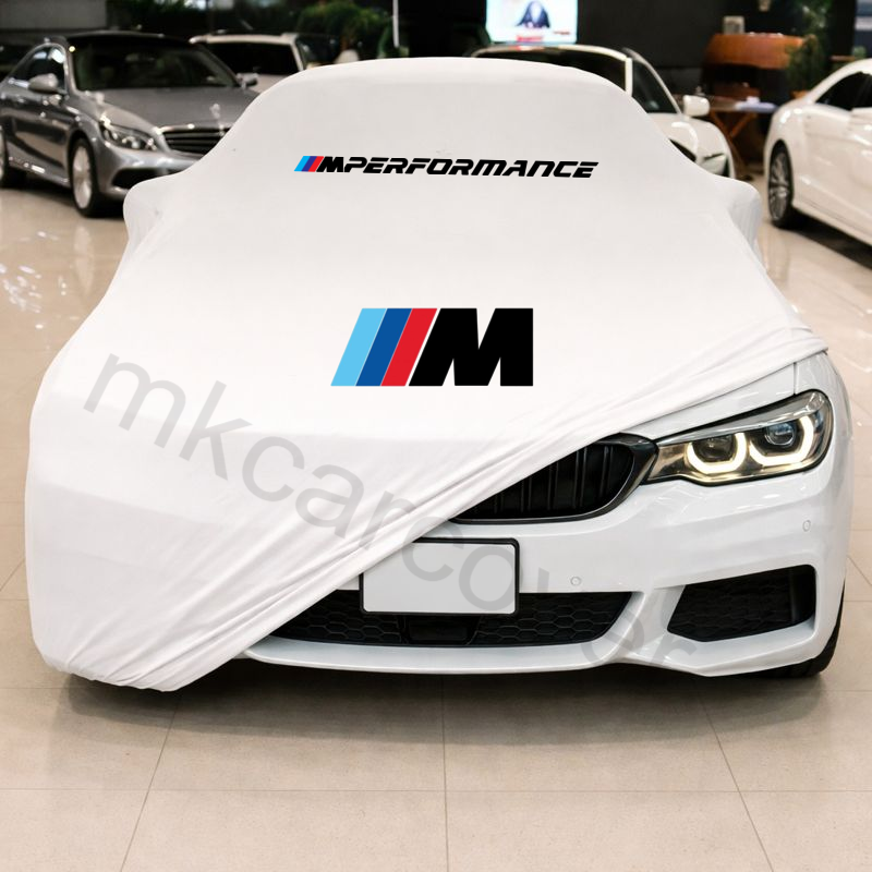 Premium White Car Cover  For BMW M Performance Class Dustproof  Indoor Car Cover