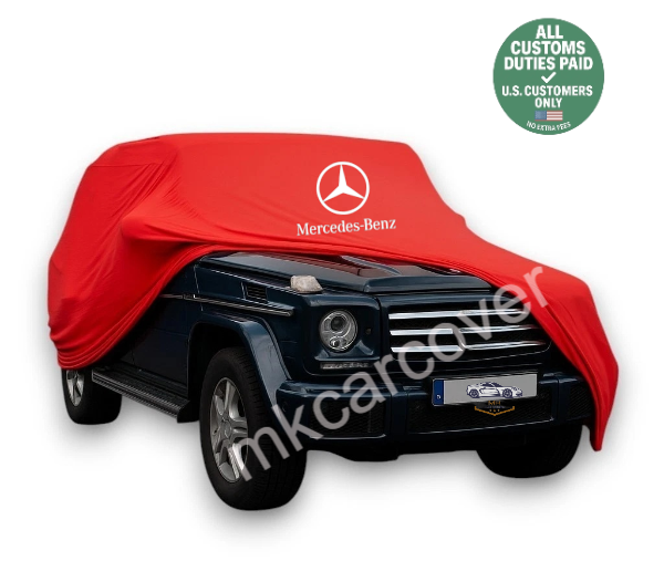Red Car Cover For Mercedes Benz G Class Dust Proof Windproof  Combing Indoor Car