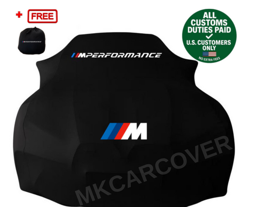 Black Car Cover For BMW M Performance Class Dust Proof Windproof Combing Car