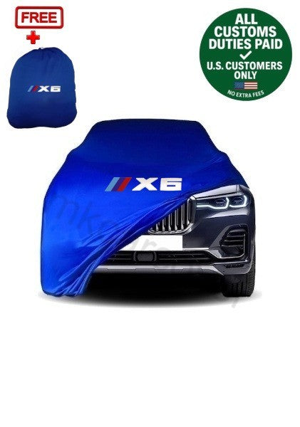 Blue Car Cover For Bmw X6 Class Dust Proof Windproof  Combing Indoor Car Cover
