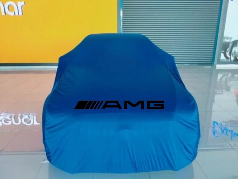 For Mercedes AMG Blue Car Cover Class Dust Proof Windproof  Combing Car Cover