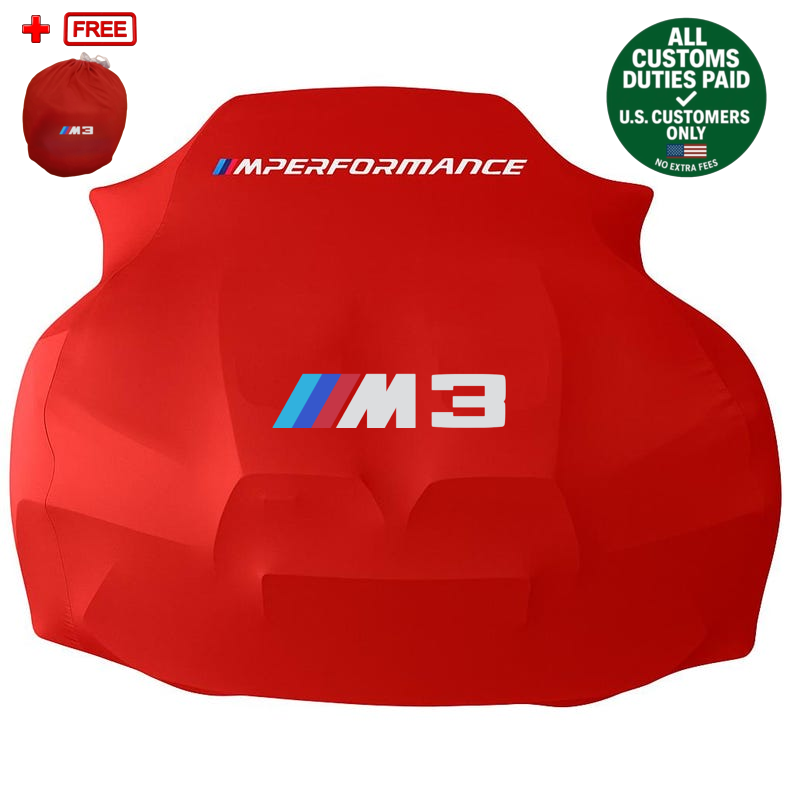 Red Car Cover For BMW M3 Class Dust Proof Windproof  Combing Car Cover Indoor