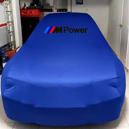 For Bmw M Power Car Cover Class Dust Proof Windproof  Combing Car Cover Blue