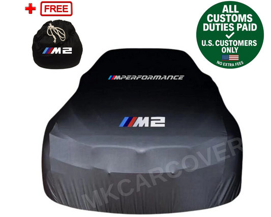 Black Car Cover For BMW M2 Class Dust Proof Windproof  Combing Soft Indoor Car
