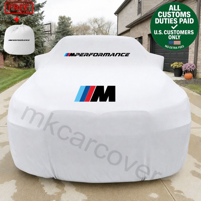 Premium White Car Cover  For BMW M Performance Class Dustproof  Indoor Car Cover
