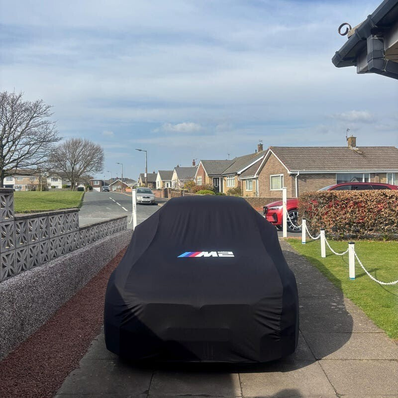 Black Car Cover For BMW M2 Class Dust Proof Windproof  Combing Soft Indoor Car