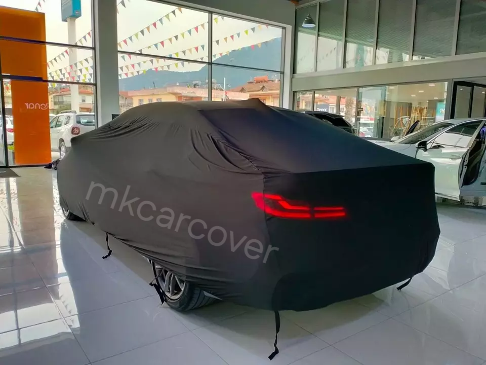 Black Car Cover For BMW M Performance Class Dust Proof Windproof Combing Indoor