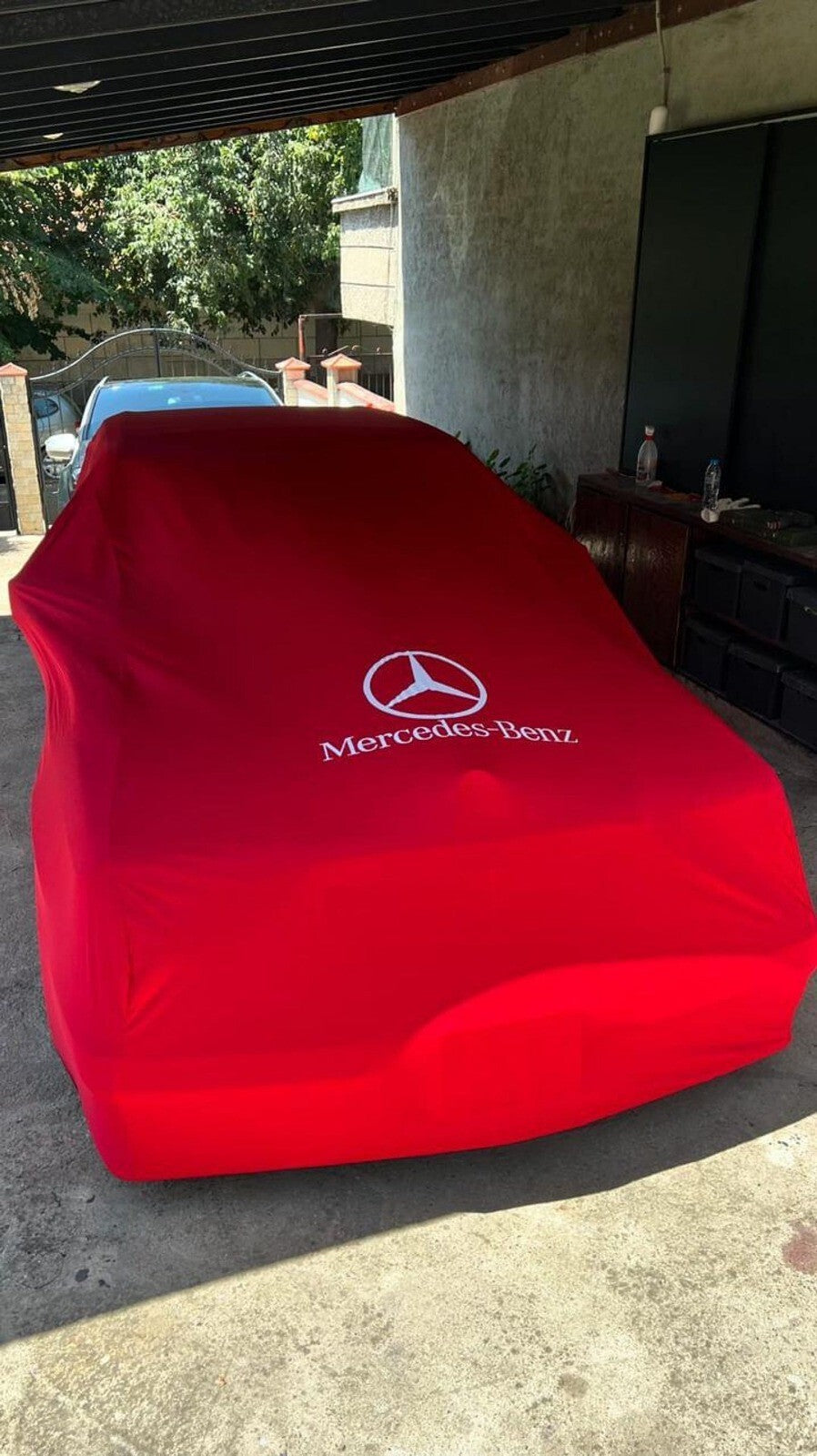 Red Car Cover For Mercedes Class Dust Proof Windproof  Combing Car Cover Indoor