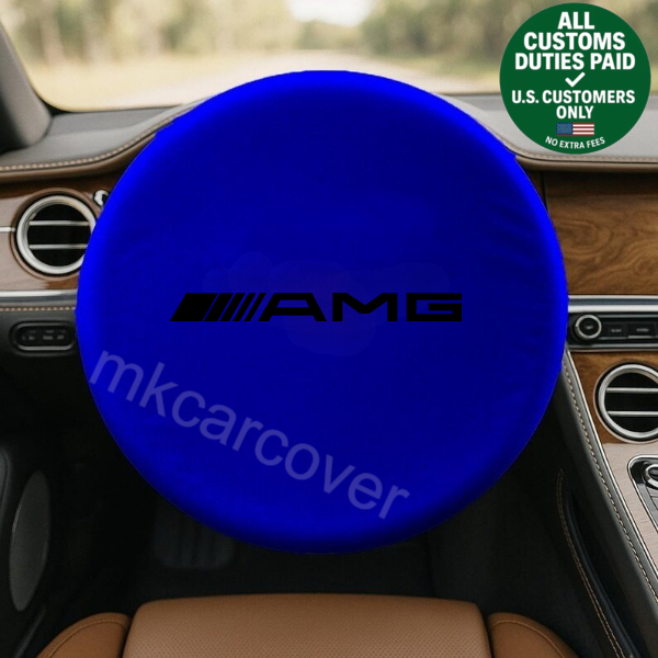 For Blue Mercedes AMG Car Steering Wheel Sun Visor Cover Steering Wheel SunVisor
