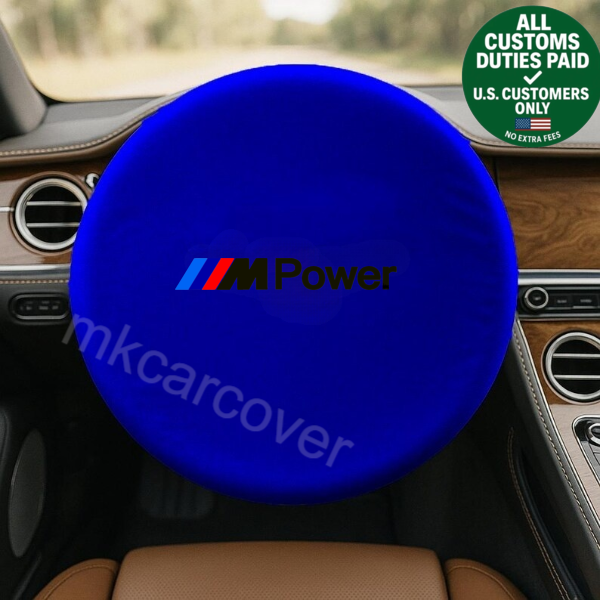 For BMW M Power Blue Car Steering Wheel Sun Visor Cover Steering Wheel Sun Visor