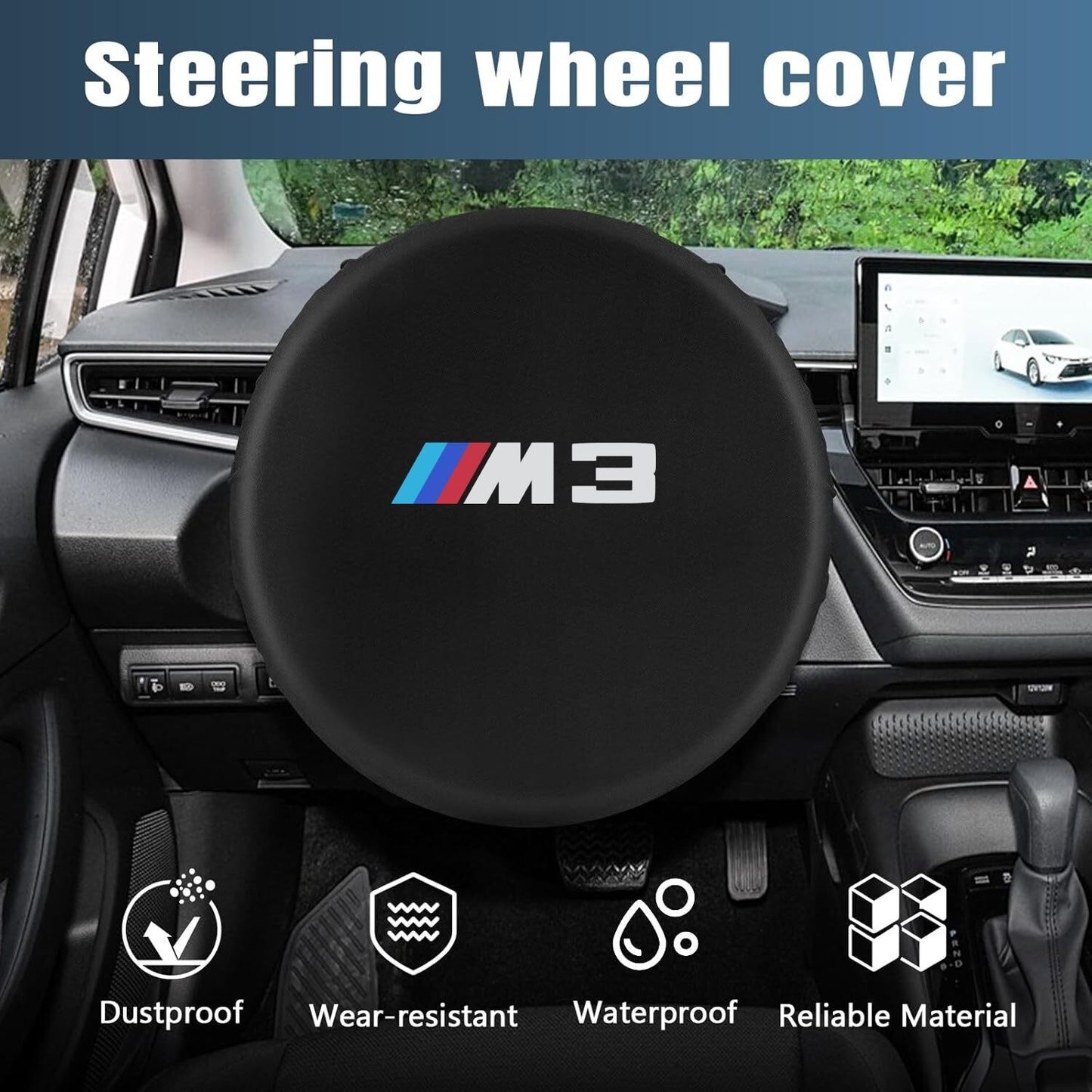 For BMW M3 Car Cover + Car Steering Wheel Sunshield Cover Class Dust Proof
