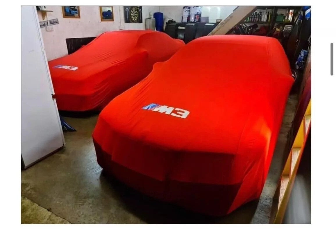 Red Car Cover For BMW M3 Class Dust Proof Windproof  Combing Indoor Car Cover