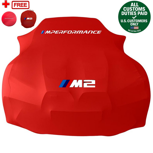 Red Car Cover For Bmw M2 Performance Class Dust Proof Windproof Combing Car