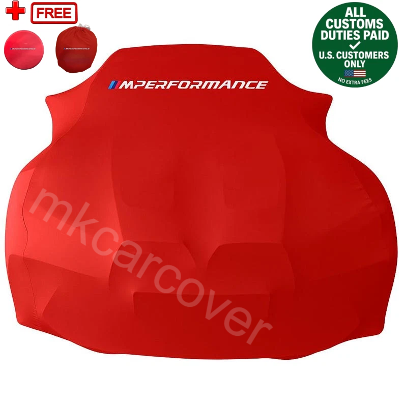 Red Car Cover For Bmw M Performance Class Dust Proof Windproof Combing Car Cover