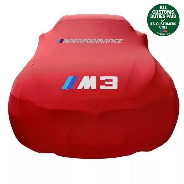 Red Car Cover For BMW M3 Class Dust Proof Windproof  Combing Car Cover Indoor