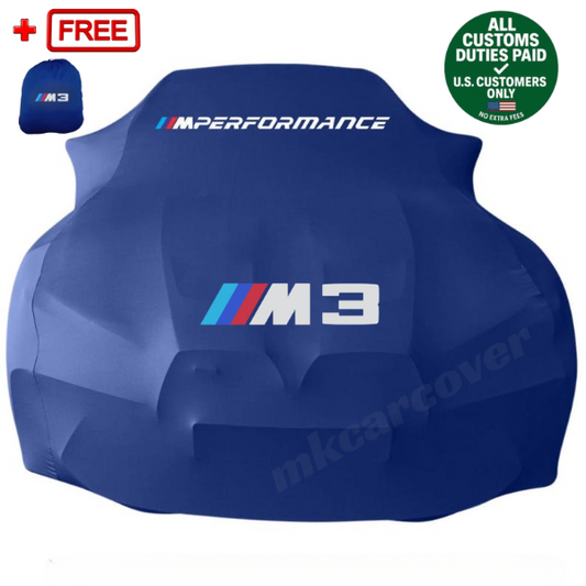 Blue Car Cover For Bmw M3 Class Dust Proof Windproof  Combing Indoor Car Cover
