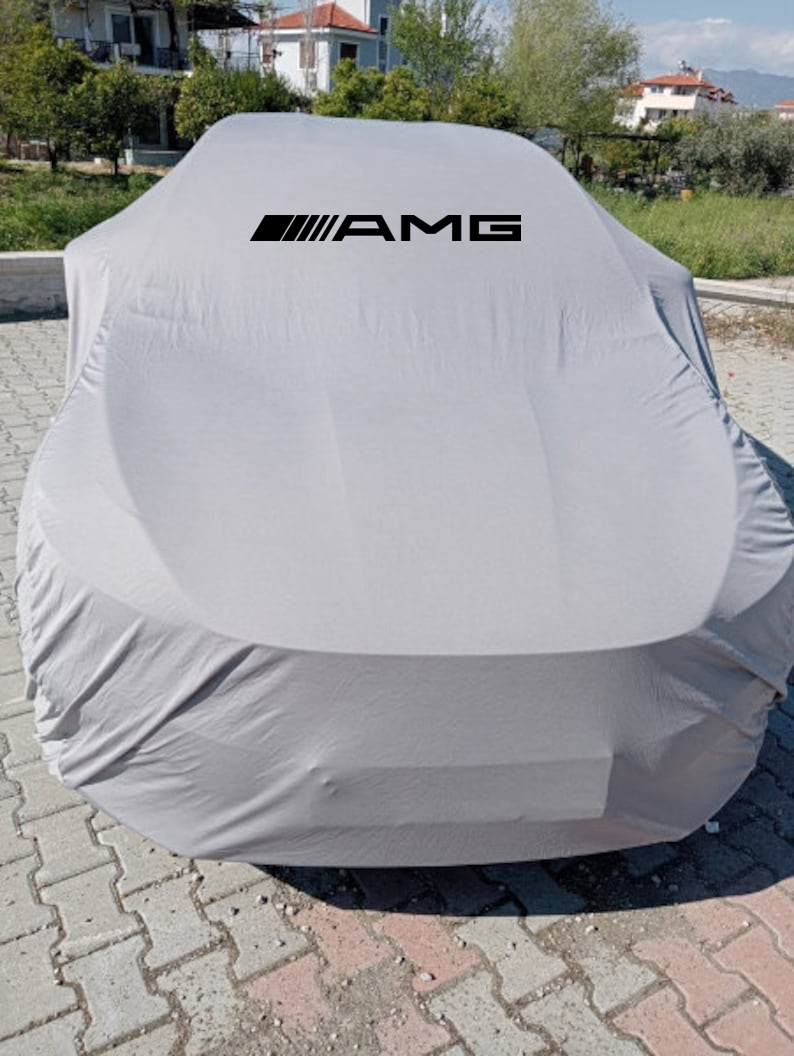 For Mercedes AMG Car Cover Class Dust Proof Windproof  Combing Car Cover Gray