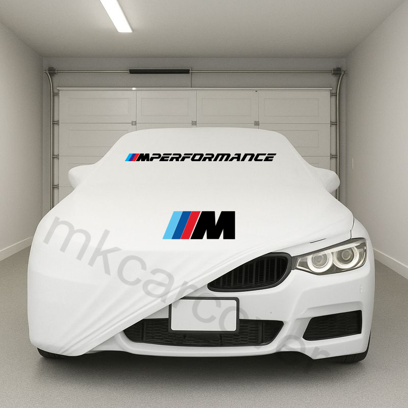 Premium White Car Cover  For BMW M Performance Class Dustproof  Indoor Car Cover