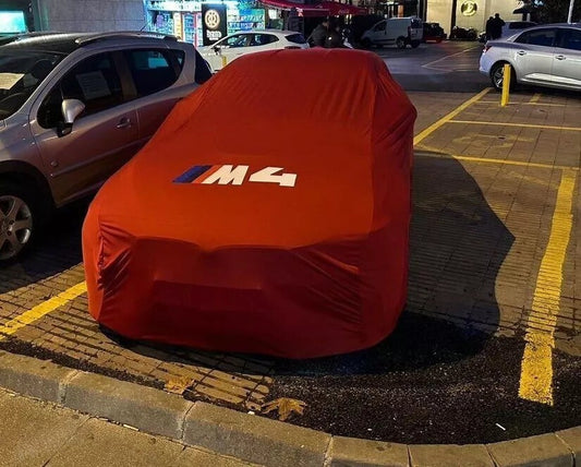 Red Car Cover For BMW M4 Class Dust Proof Windproof  Combing Indoor 2015-2025