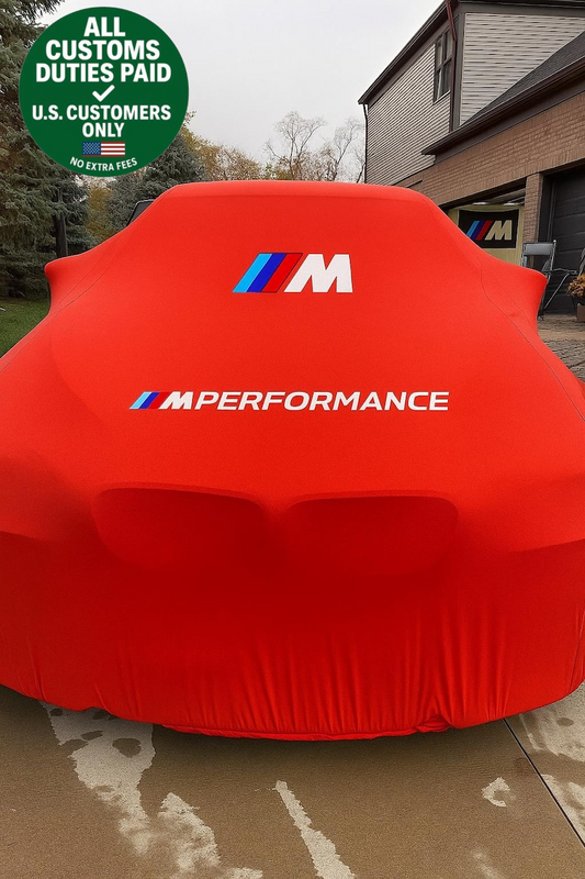Red Car Cover For Bmw M Performance Class Dust Proof Windproof  Combing Cover