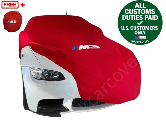 Red Car Cover For BMW M3 Class Dust Proof Windproof  Combing Indoor Car Cover