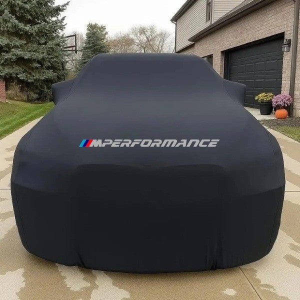 Black Car Cover For BMW M Performance Class Dust Proof Windproof Combing Indoor