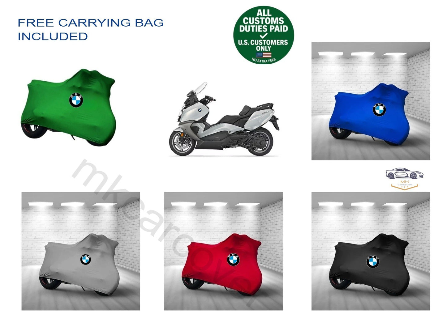 For BMW C 400 GT Combed Cotton Motorcycle Cover Custom Fit Soft Elastic Indoor